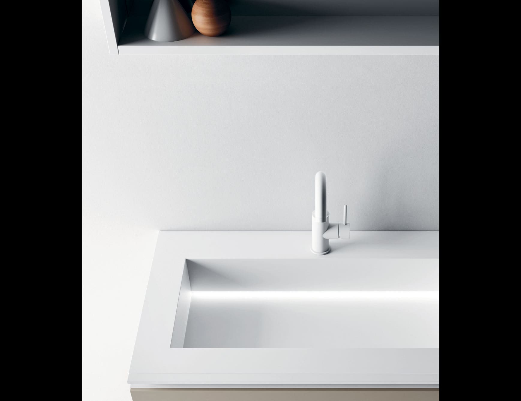 Composition 8 modern Italian bathroom vanity with beige Rovere Termocotto wood